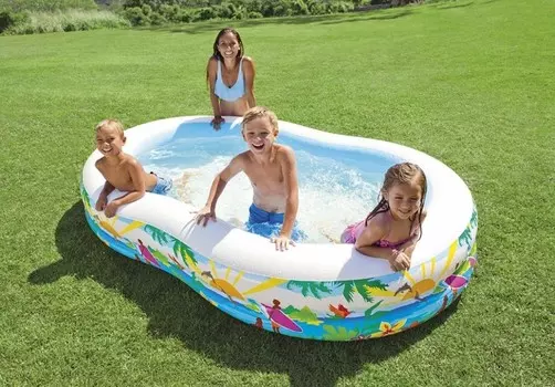 Бассейн надувной овальный "Swim center™ seashore pool", Intex 262х160х46см 56490NP (28269087)
