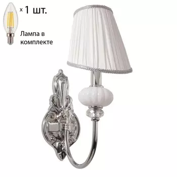 Бра Crystal Lux с лампочкой Alma White AP1+Lamps E14 Свеча
