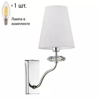Бра Crystal Lux с лампочкой ARMANDO AP1.1 CHROME+Lamps E14 Свеча