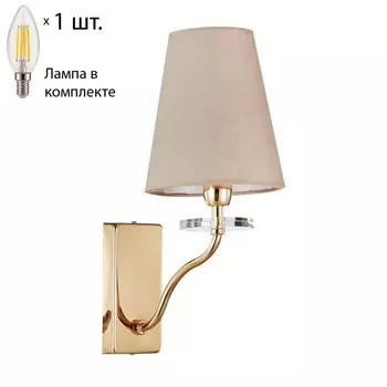 Бра Crystal Lux с лампочкой ARMANDO AP1.1 GOLD+Lamps E14 Свеча