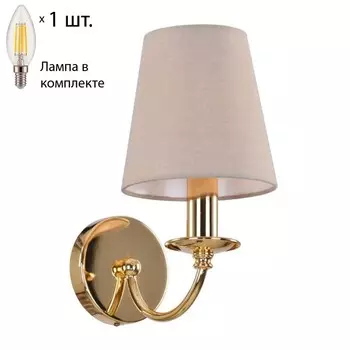 Бра Crystal Lux с лампочкой CAMILA AP1 GOLD+Lamps E14 Свеча