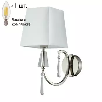 Бра Crystal Lux с лампочкой MARSELA AP1 NICKEL+Lamps E14 Свеча
