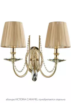 Бра Crystal Lux VICTORIA AP2 GOLD/AMBER