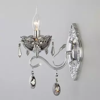 Бра Евросвет Teodore 10103/1 хром/дымчатый хрусталь Strotskis a045283