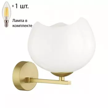 Бра Odeon Light Waterlily с лампочкой 4873/1W+Lamps E14 Свеча