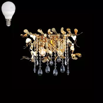 Бра с лампочками CRYSTAL LUX Romeo AP2 Gold+Lamps