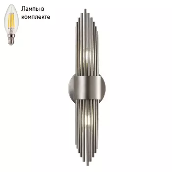 Бра с лампочками CRYSTAL LUX Rudolfo AP2 Nickel+Lamps