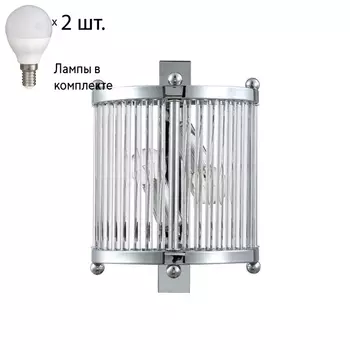 Бра с лампочками CRYSTAL LUX TADEO AP2 CHROME/TRANSPARENTE+Lamps