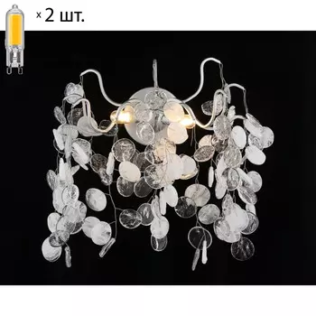 Бра с лампочками CRYSTAL LUX TENERIFE AP2 SILVER+Lamps