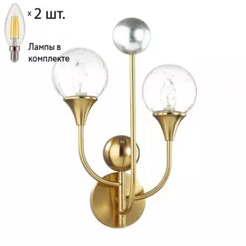 Бра с лампочками Odeon Light Kelli 4785/2W+Lamps E14 Свеча