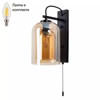 Бра с лампочкой Arte lamp A7015AP-1BK+Lamps