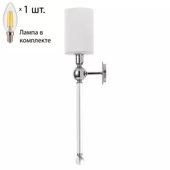 Бра с лампочкой CRYSTAL LUX Mirabella AP1 Chrome/White+Lamps