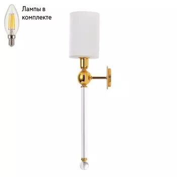 Бра с лампочкой CRYSTAL LUX Mirabella AP1 Gold/White+Lamps