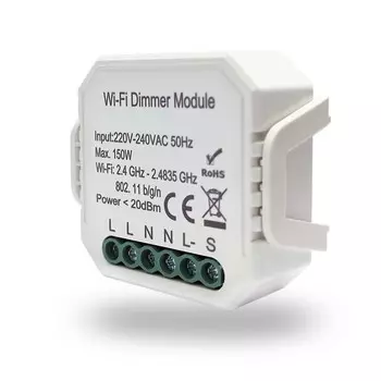 Диммируемое Wi-Fi реле 1 канал 150W Denkirs RL1003-DM