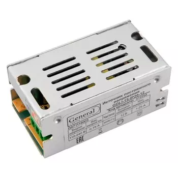 Драйвер для светодиодно ленты 12V, 15W, IP20 General GDLI-15-IP20-12 (512200)