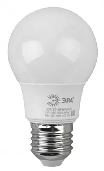 Лампа светодиодная ЭРА E27 8W 2700K матовая ECO LED A55-8W-827-E27 Б0032095