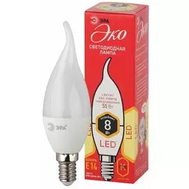 Светодиодная лампа Е14 8W 2700К (теплый) Эра ECO LED BXS-8W-827-E14 (Б0040883)