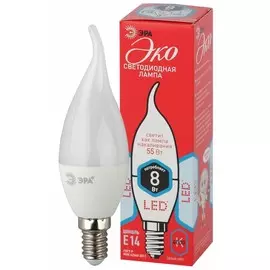 Светодиодная лампа Е14 8W 4000К (белый) Эра ECO LED BXS-8W-840-E14 (Б0040884)