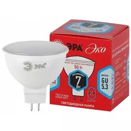ECO LED MR16-7W-840-GU5.3 Лампа светодиодная, софит, 7Вт, 4000К, GU5.3 Эра Б0040875
