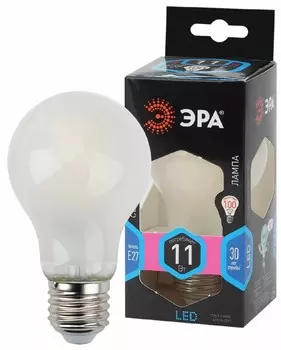 Лампа светодиодная филаментная ЭРА E27 11W 4000K матовая F-LED A60-11W-840-E27 frost Б0035036
