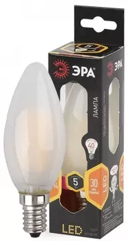Лампа светодиодная филаментная ЭРА E14 5W 2700K матовая F-LED B35-5W-827-E14 frost Б0027925