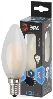 Филаментная светодиодная лампа Е14 7W 4000К (белый) Эра F-LED B35-7W-840-E14 frost (Б0027953)