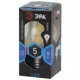 Филаментная светодиодная лампа Е27 5W 4000К (белый) Эра F-LED P45-5W-840-E27 (Б0039191)