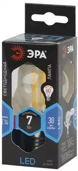 Лампа светодиодная филаментная ЭРА E14 7W 4000K прозрачная F-LED P45-7W-840-E14 Б0027947