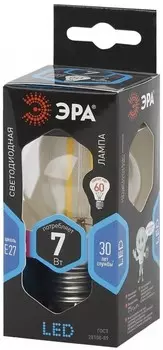 Лампа светодиодная филаментная ЭРА E27 7W 4000K прозрачная F-LED P45-7W-840-E27 Б0027949