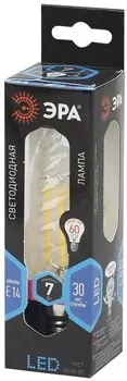 Лампа светодиодная филаментная ЭРА E14 7W 4000K прозрачная F-LED BTW-7W-840-E14 Б0027961