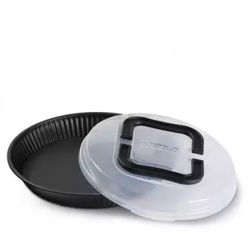 Форма для выпечки круглая рифленая с крышкой для переноски, Bake Away Guardini 28 см (56028FPBAK)