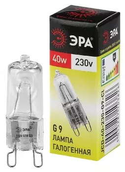 Лампа галогенная ЭРА G9 40W 2700K прозрачная G9-JCD-40-230V-CL C0027378