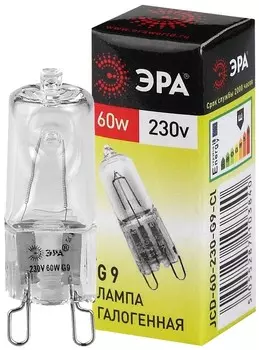 Лампа галогенная ЭРА G9 60W 2700K прозрачная G9-JCD-60-230V-CL C0027370