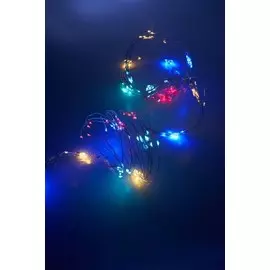 Светодиодная гирлянда Feron CL53 2м + 1м мультиколор с питанием от батареек 32986