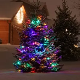 Гирлянда нить с эффектом мерцания 10м IP65 Eurosvet 400-101 мульти (a044074)