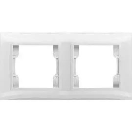 Горизонтальная двухместная рамка (белый) Volsten Violet V01-21-A21-M (9147)