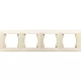 Горизонтальная четырехместная рамка (кремовый) Volsten Violet V01-22-A41-M (9153)