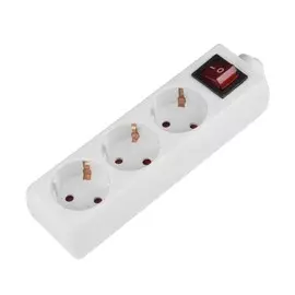 K-GCP3-10В Колодка для удлинителя с выключателем, 3 гнезда, с заземлением, 10A. Белый. Uniel General Purpose UL-00003328