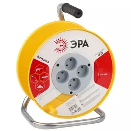 K-P-4 Силовые удлинители, катушка пластиковая без заземления 4гн Эра Б0033027