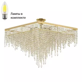 Каскадная люстра с лампочками Arti Lampadari Prima E 1.3.50X50.600 G+Lamps