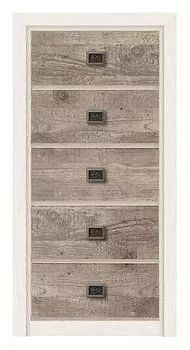 Комод Коен КОМ 5S BlackRedWhite 70002197, КОМ 5S