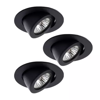 Комплект 3шт. Встраиваемый светильник Arte Lamp Accento A4009PL-1BK-3