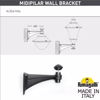 Консоль для паркового фонаря Fumagalli MIDIPILAR WALL 000.254.000.A0