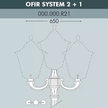 Консоль для паркового фонаря Fumagalli OFIR SYS 2L+1 000.000.R21.A0