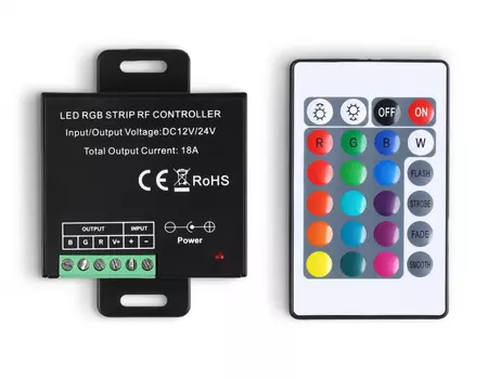 Контроллер для светодиодных лент RGB с радио пультом 2.4G 18A 12V 216W/ 24V 432W Ambrella light ILLUMINATION LED Strip GS11301