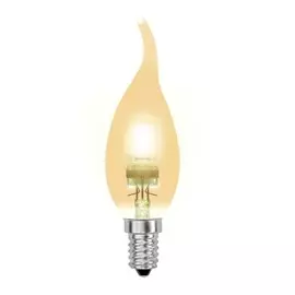 Лампа галогенная свеча на ветру E14 42W золотая Uniel HCL-42/CL/E14 flame gold (04121)