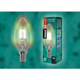 Лампа галогенная Uniel Е14 28W HCL-28/RB/E14 candle (4732)