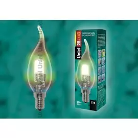 Лампа галогенная Uniel Е14 28W HCL-28/RB/E14 flame (4733)