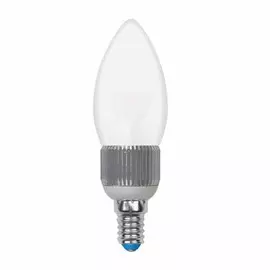 Лампа светодиодная диммируемая свеча E14 5W 4500K (теплый белый) матовая Uniel Crystal LED-C37P-5W/NW/E14/FR/DIM ALC03SL пластик (08748)