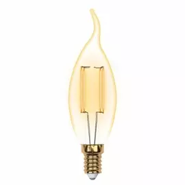 Лампа светодиодная E14 5W 2250K (теплый белый) свеча на ветру прозрачная Uniel Vintage LED-CW35-5W/GOLDEN/E14 GLV21GO (UL-00002397)